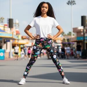 NWT Disney Parks World Icons Epcot Animal and Magic Kingdom Leggings M